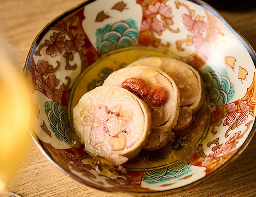 蒸し鶏の紹興酒